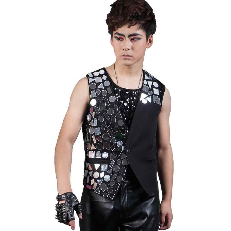 ステージ 衣装 バンド ノースリーブ メンズ ダンス 歌手 パフォーマンス 舞台 ベスト ジャケット スリム イベント ロック パンク 派手 大きめサイズ 金 銀｜おうち健康生活