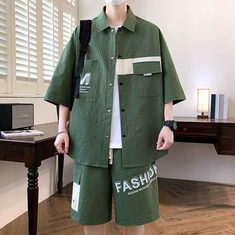 シャツ ショートパンツ メンズ 夏 セットアップ 半袖 短パン 上下セット