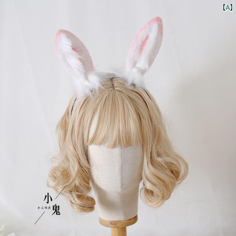 ロリータ ヘア アクセサリー コスプレ ファッション かわいい ガーリー 小物 かわいい ウサギ 耳 動物 耳 レトロ 漢 西洋 折衷 帽子 ヘア アクセサリー ヘア クリップ ヘア フープ