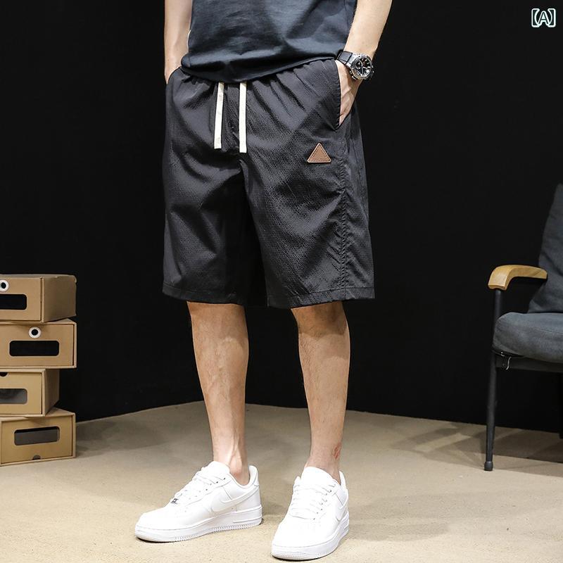 大きめサイズ メンズ ハーフパンツ カジュアル おしゃれ ファッション ショート 五分丈 ハーフ ハーフ トレンディ 夏 薄手 涼しい 涼しい 通気性 快適 快適 五分丈 ハーフ ハーフ 夏