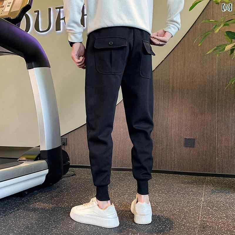 カジュアルパンツ メンズ おしゃれ 快適 起毛 スウェット 春秋 スポーツ 厚手 レギンス トレンディ 冬