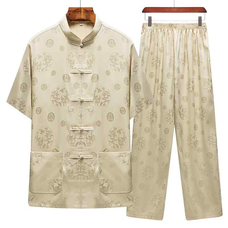 唐装 メンズ 夏 半袖 プルオーバー シワになりにくい 服 その他-メンズファッション