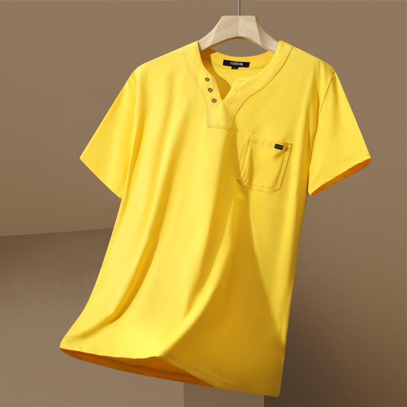 Tシャツ メンズ 半袖 Vネック 薄手 涼しい 綿 コットン 吸汗 スポーツ