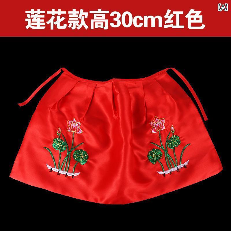 仏像 置物 マント ローブ 観世 菩薩 小さめ ドレープ 蓮 刺繍 レッド イエロー 花柄 ディスプレイ レトロ 中国風 エスニック 調整可能 レース