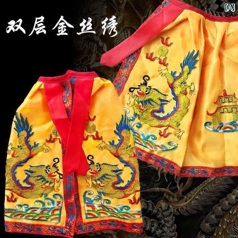 仏像 置物 マント レトロ エスニック インテリア ディスプレイ 中国風 七 二重 刺繍 ドラゴン 仏衣 神像 ショール 赤 黒 白