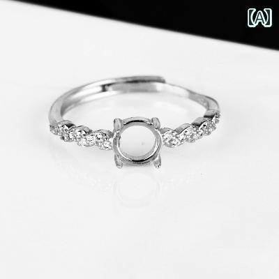 リング 空枠 シルバー ホルダー レディース アクセサリー DIY 素材 材料 土台 台座 おしゃれ 普段使い 韓国 指輪 7*7 9*9 11*11