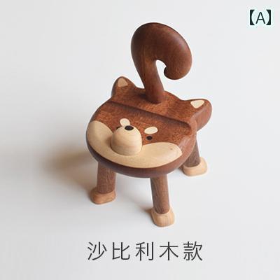 スマホ 置き 卓上 保持者 照明ランプ 持ちはこぶ 室内装飾 飾りつけ かざり付ける 映像感謝 修する 臥し所 リビング 小型 サペリ ブラックウォールナット 愛くるしい 犬 エテ公