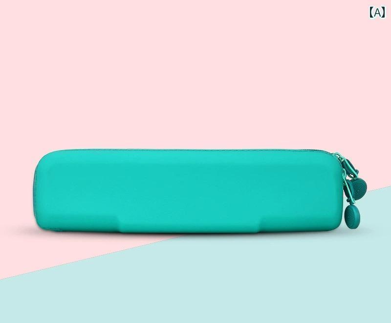 ペンケース おしゃれ 鉛筆 バッグ シリコン シンプル 化粧品 袋 文房具 収納 筆箱 文具 緑 ピンク 筆入れ 大容量 コンパクト 小物入れ