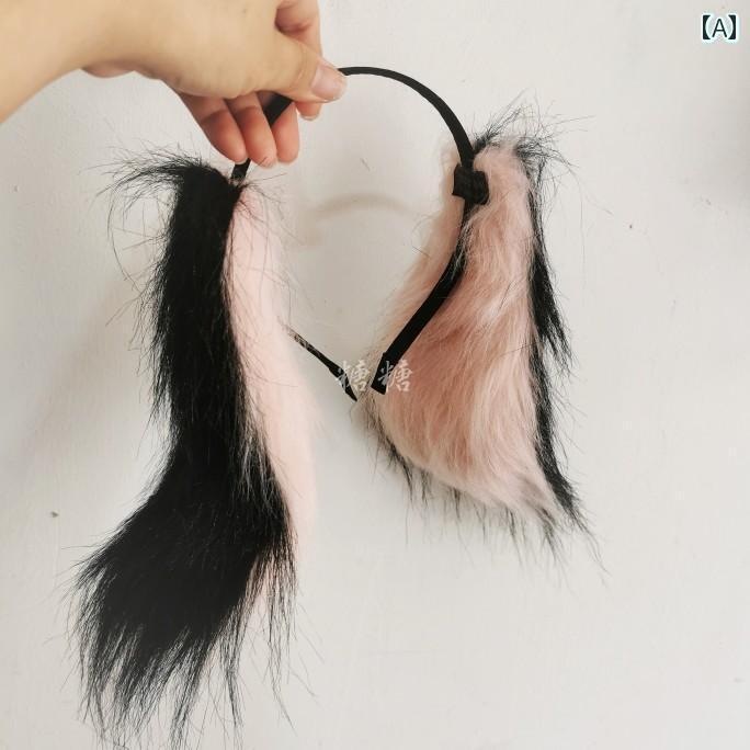 うさ耳 カチューシャ ロリィタ ロリータ コスプレ レディース ヘアアクセサリー 髪飾り 黒 白 ピンク ファー 変形 クリップ かわいい 小道具 クリスマス ハロウィン