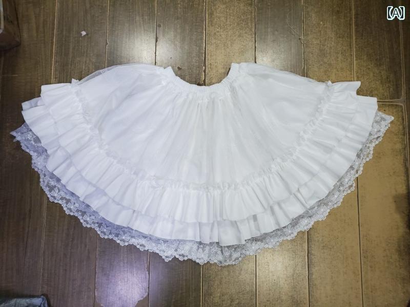 パニエ コスプレ ロリィタ ロリータ ゴスロリ 地雷 衣装 レディース ペチコート ボリューム レース フリル 黒 白 インナー アンダー スカート ハロウィン クリスマス パーティー