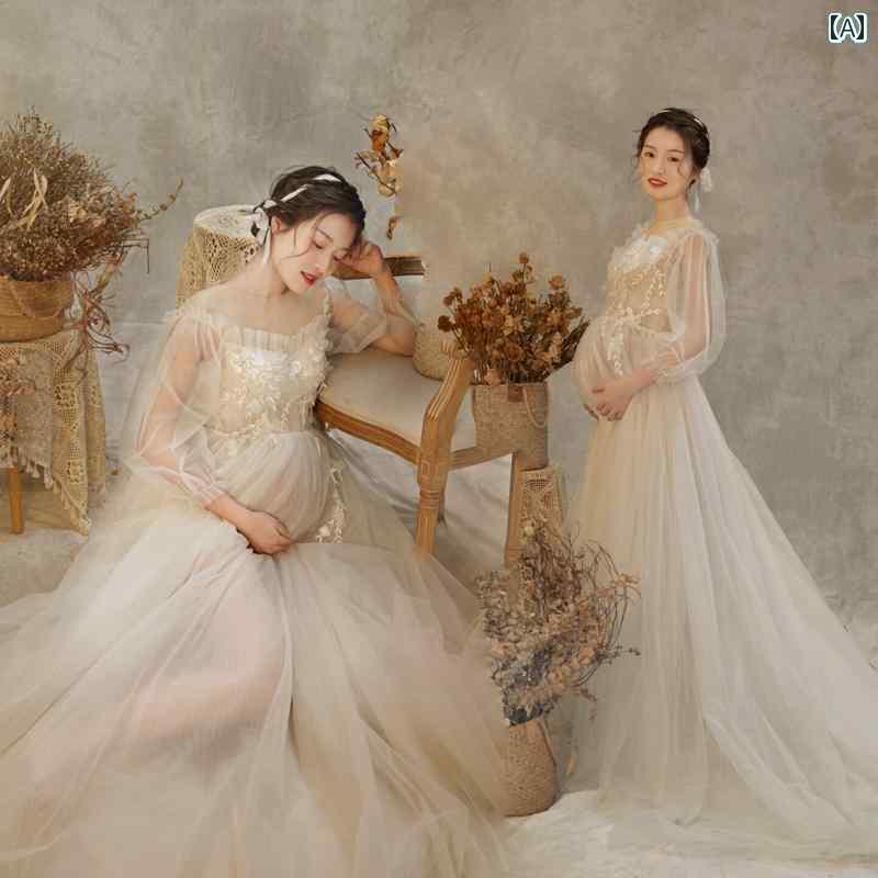 マタニティ フォト ドレス 妊婦 写真撮影 衣装 スタジオ 自宅 アート 服 フリーサイズ ブラ ショーツ 下着 ワンピース ショートパンツ ロング かわいい 華やか オフショルダー ノースリーブ ブラウン 黒 白