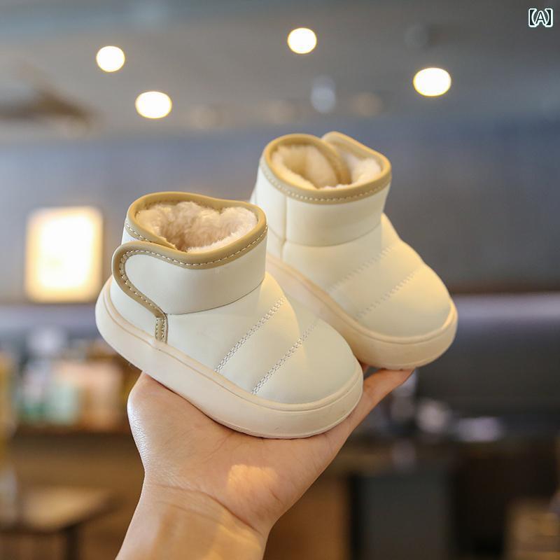 スノーブーツ キッズ 女の子 男の子 防水 ベビー 冬 裏ボア 綿 滑りにくい 暖かい ベージュ ブラック カーキ ラウンドトゥ ラバー 耐寒 おしゃれ 面ファスナー 着脱しやい