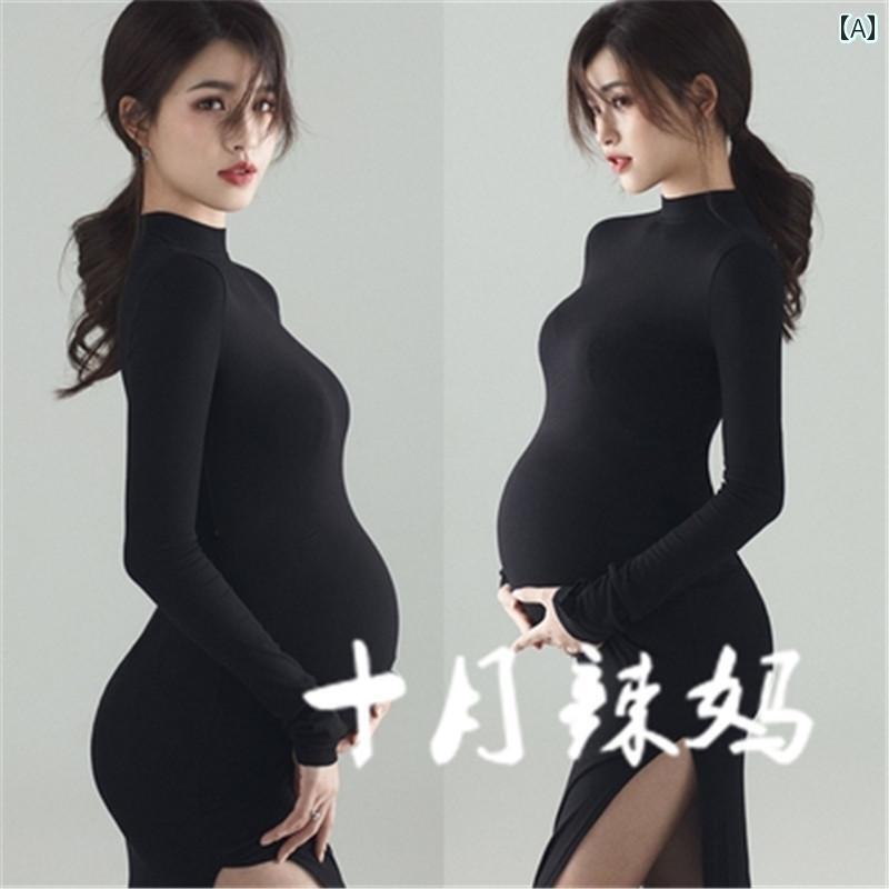 マタニティ フォト ドレス 妊婦 撮影 服 スタジオ かわいい ママ アート 写真 衣装 大きめ セクシー 綺麗 ニット ロング ジーンズ ベール ストラップ ロンパース ワンピース 下着 ジャケット ショートパンツ シルバー 黒 白