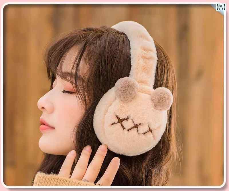 子供 イヤーマフ 防寒 冬 レディース 暖かい メンズ メンズ レディース兼 かわいい テクター 耳 保温 ハット ファー 大きめ ふわふわ 保護 カバー クマ ウサギ リボン 快適 柔らかい 厚手 通学 通勤 自転車 ボリューム 防風 茶 白 カーキ