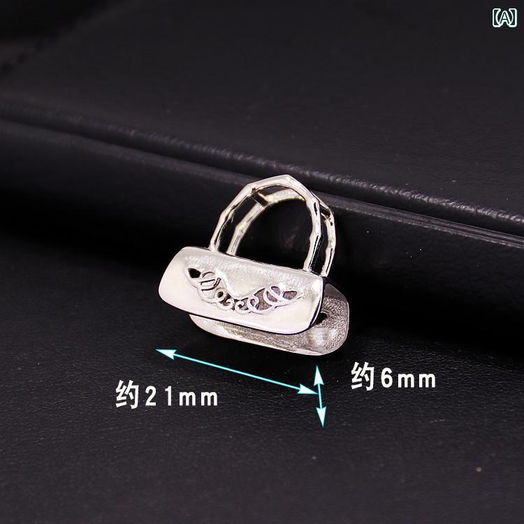 シャンデリヤ 空枠 S925 スターリングしろがね色 バックル レディース 小さめ 御徒面子 DIY 青色 緑であること 象嵌 しろがね色佩び物