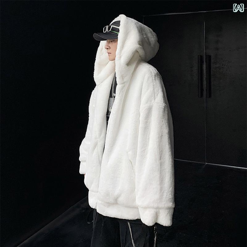 ボアジャケット メンズ 冬 あったか アウター フリース ジャケット 秋 厚手 大きめサイズゆったり もこもこ おしゃれ 防寒 グレー 白 茶｜おうち健康生活
