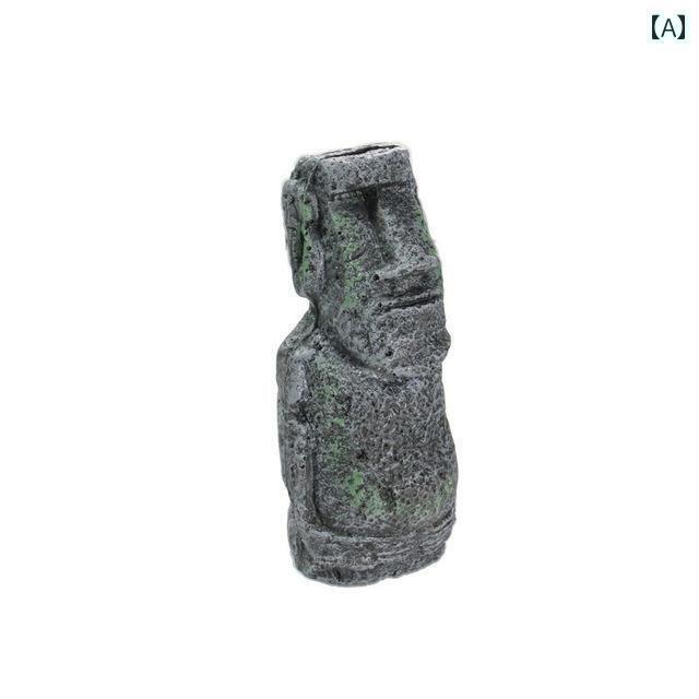 アクアリウム オブジェ 水槽 装飾品 インテリア品 置物 レイアウト オーナメント 鑑賞 隠れ家 淡水 熱帯魚 爬虫類 家庭 おしゃれ モアイ像