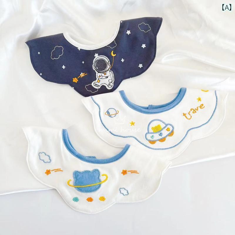ベビー スタイ 男の子 女の子 赤ちゃん 新生児 綿 布 韓国 よれかけ ビブ 柔らかい 防水 ギフト 出産祝い 保育園 かわいい 宇宙飛行士 くま