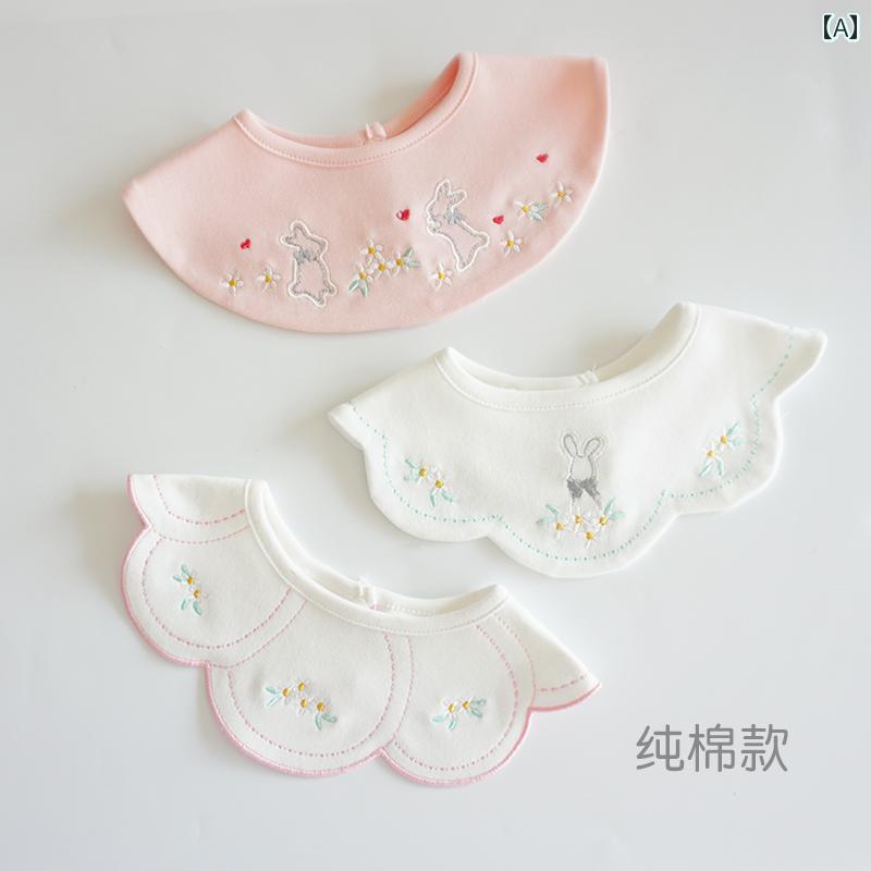 よれ掛け ベビー 赤ちゃん キッズ 子供 男の子 女の子 韓国 コットン ガーゼ 付け襟 ウサギ クマ リボン さくらんぼ かわいい
