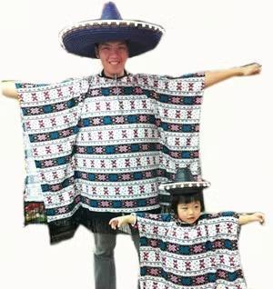 メキシコ 民族衣装 ステージ 舞台 発表会 コスチューム コスプレ ハロウィン パーティー イベント 仮装 子供 大人 パフォーマンス ポンチョ ソンブレロ 帽子 セット