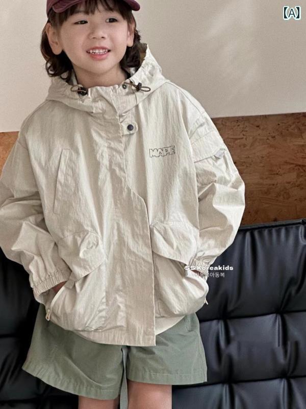 上衣 キッズ お嬢さん 韓国 お坊っちゃん 春 ユニ一発やる 大きめ大きさ 秋 ボンネット 名取り草 隠し ジップアップ 分かりやすい 無地 非対称 今めかしい ベージュ