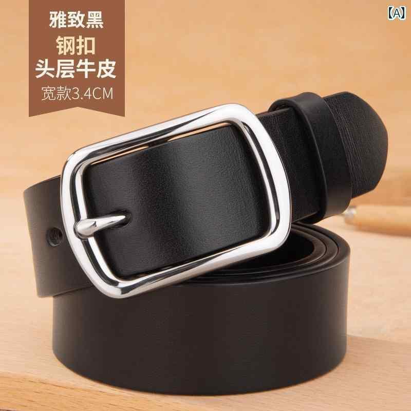 メンズ かっこいい 革 胴締め メンズ レディース兼 ユニ一発やる なめし革 黒 こげ茶 光輝 細身 シングル 繰り返し ステンレス鋼 スチール写真 ピン バックル  商行為 心地好い ズボン