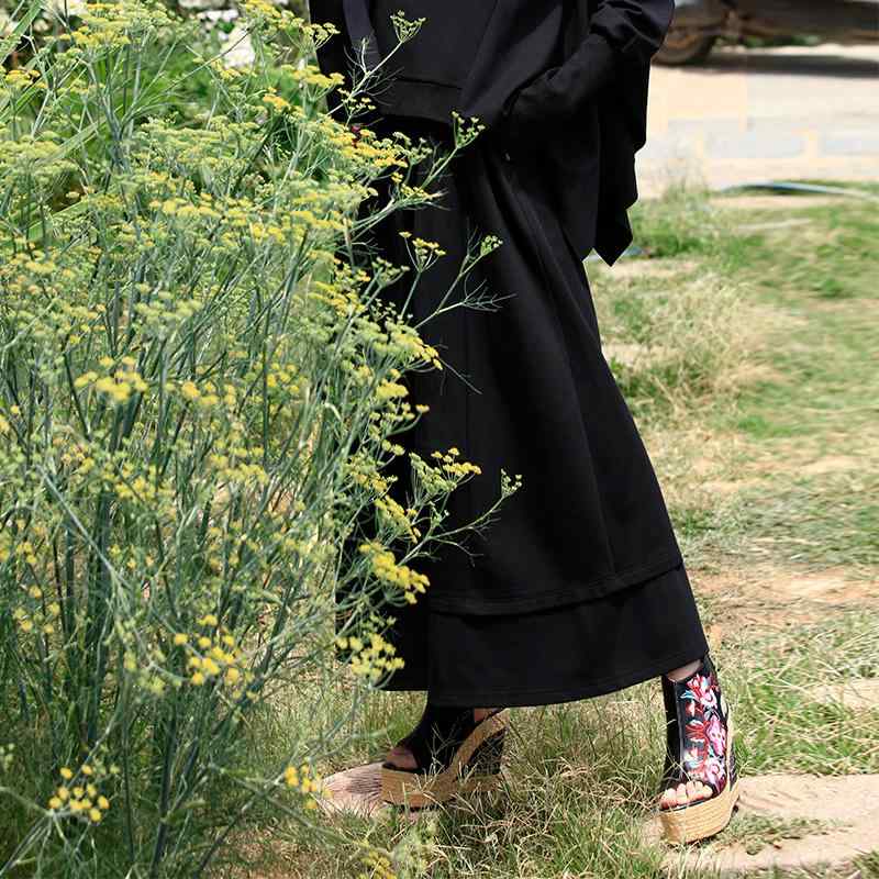 靴 レディース エスニック 刺繍 シープスキン ウェッジ ブラック ハイヒール サンダル