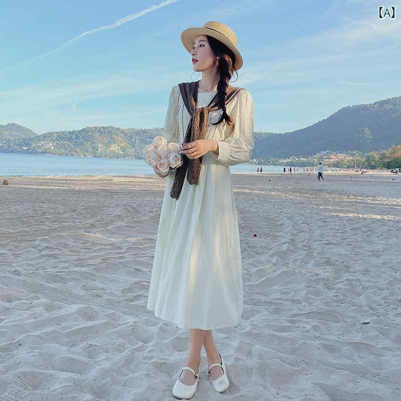 大きめサイズ レディース おしゃれ ファッション カジュアル フェミニン 上品 デート 女子会 春 服 カレッジ ショール ハイウエスト ドレス｜おうち健康生活