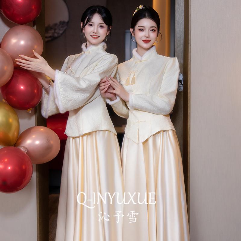 御召しもの ブライズメイド服 三鞭酒 ロング A伝達ルート 長袖 華燭の典 二次会 寄りあい