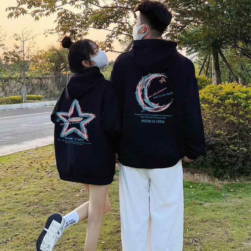 パーカー カップル お揃い フード付き スウェット アウター ジャケット 高級感 春秋冬 細身の形 プリント 綿混 ポリエステル 防水 抗菌 汚れにくい加工 丈夫さ カンガルーポケット スタイル
