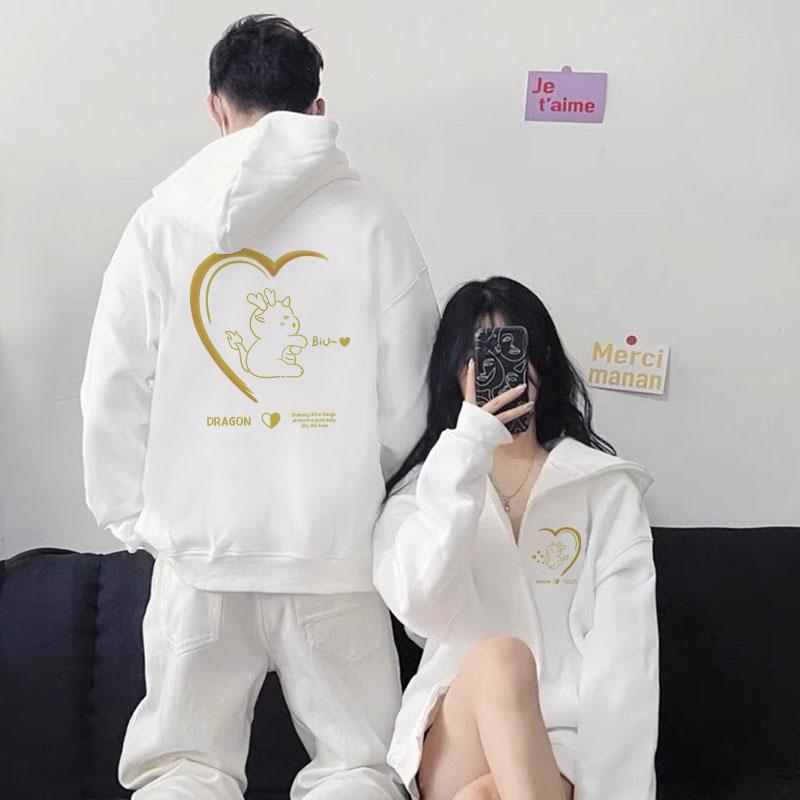 パーカー カップルウェア ペアルック ユニセックス 前開き フルジップ オーバーサイズ ゆったり ストリート系 高級感 綿混 春秋冬｜おうち健康生活