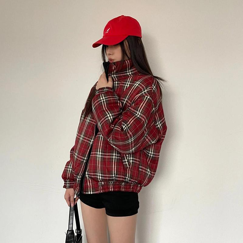 中綿上衣 男女兼用 両面着付ける可 透かし彫り柄 ふっくら 立ち襟 飛び切り感 アメカジ 昔懐かしい 秋冬 防寒 朦々たる あったか 普段着にも 上衣 厚地の外套 普段使い