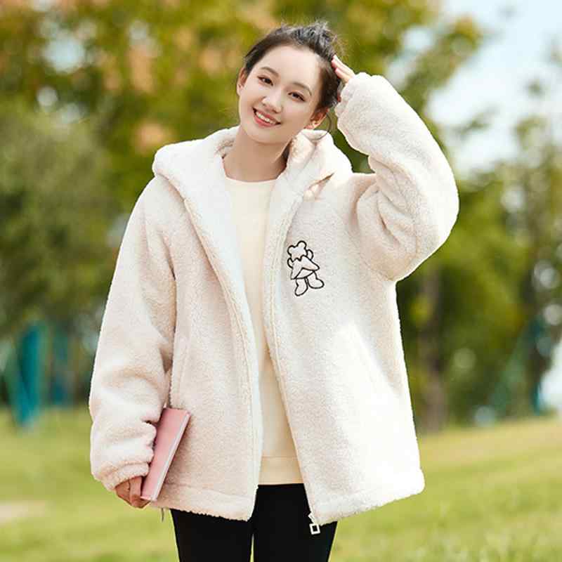 厚地の外套 御嬢さん お坊っちゃん 教え子 裏ボア 中綿 ボア フェイクファー もこもこ 翰林院風 愛くるしげ 朦朦たる ゆったり ボンネット付き添い人 隠し付き添い人 冬物 防寒 アウター ポリエステル