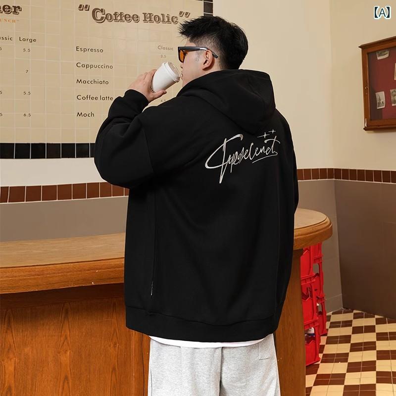 大きめサイズ メンズ アウター カジュアル おしゃれ ファッション トレンディ 紳士服 秋冬 カジュアル フード カーディガン トレーナー パーカー