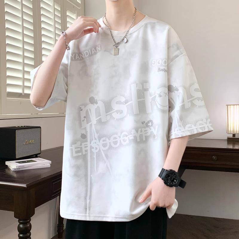 Tシャツ 男の子 男子 ジュニア ティーン 接触冷感 半袖 ゆったり 丸首 かっこいい 夏服 夏物 トップス 中学生 高校生 通学 普段使い ホワイト ブラック グレー アイボリー