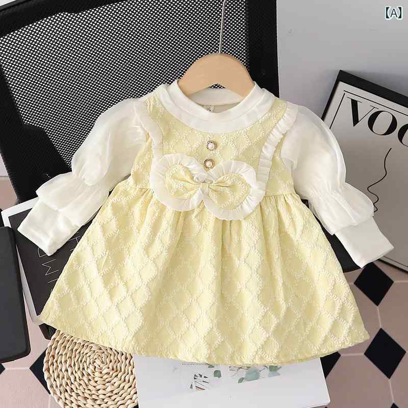 子供服 女の子 キッズ かわいい おしゃれ 秋 プリンセス ベビー フェイク セットアップ 誕生日 おしゃれ