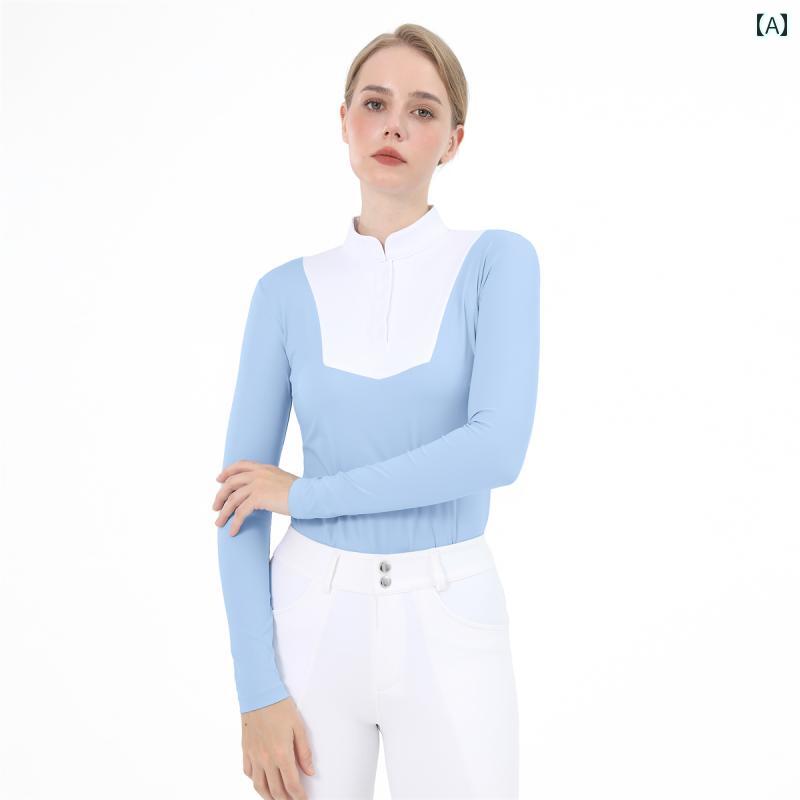 レディース 乗り馬服 プルオーバー スポーツシャツ 成年者 長袖 通気性 好いたらしい 好いたらしい 馬のり
