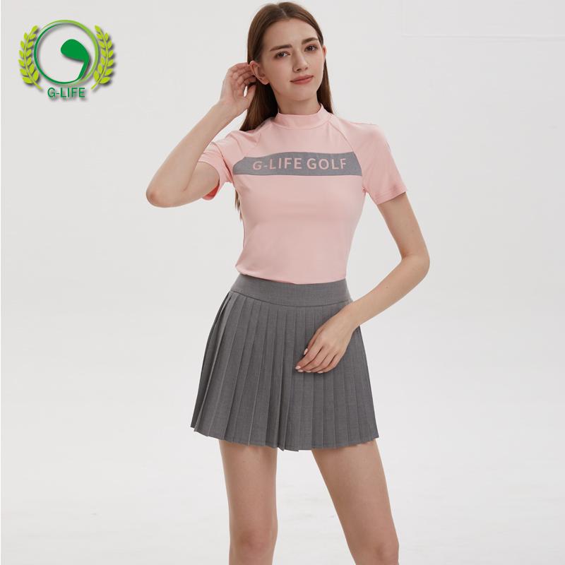 ゴルフ レディース セットアップ 半袖 Tシャツ プリーツスカートパンツ UVカット 吸汗速乾 春夏 スポーツウェア テニスウェア ピンク グレー｜おうち健康生活