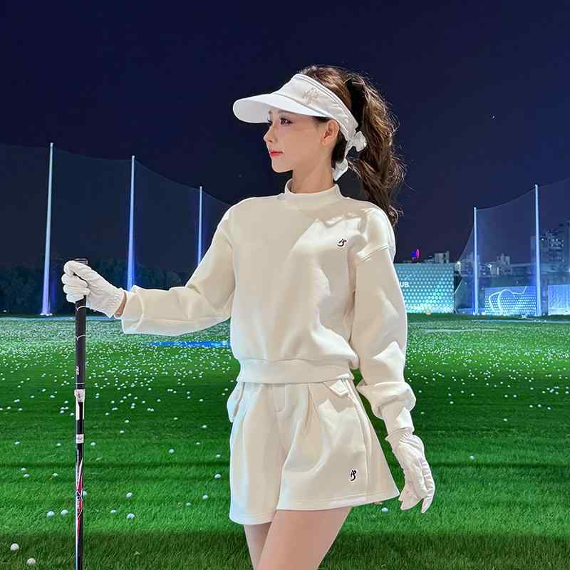 ゴルフウェア レディース 春夏 長袖 ポロシャツ スウェット トレーナー スポーツショートパンツ 短パン ハーフパンツ テニス スポーツ 運動 ホワイト｜おうち健康生活