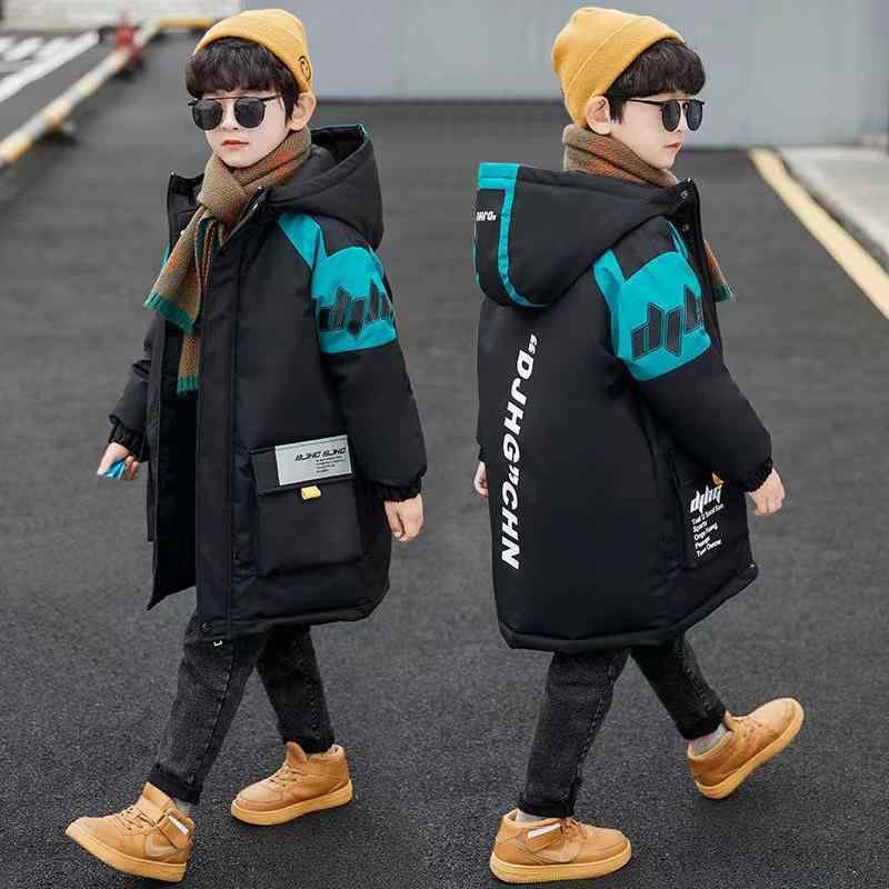 中綿ジャケット 男の子 子供 少年 裏ボア 厚手 中丈 フード付き ファスナー開閉 秋冬 防寒 保温 普段使いしやすい 通学 上着 コート 男児