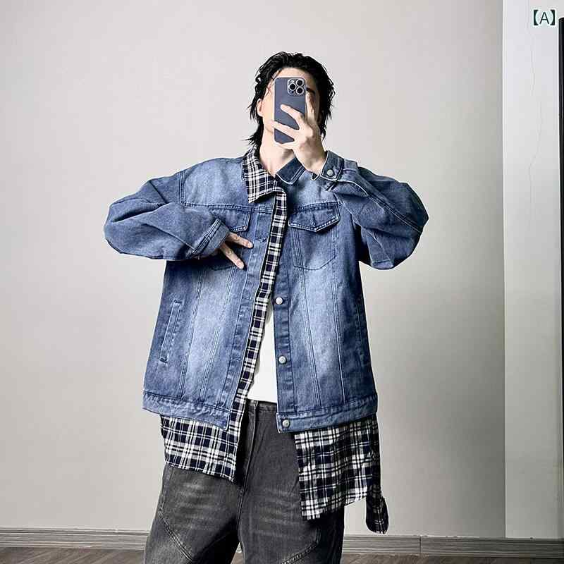 アウター メンズ カジュアル おしゃれ ダメージ 加工 ステッチ フェイク セットアップ デニムジャケット トレンディ|おうち健康生活