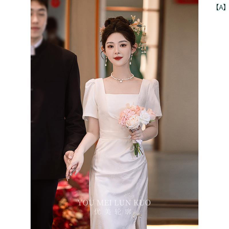お召しもの レディース 白いこと すらりとした影ぼうし ロング丈 ポリエステル 半袖 婚礼の儀 交歓会 二次会 寄りあい フォーマル お呼ばれ 召しあがる会 普段使い走り 盛りだくさんな一こま 御前上等感 雅びやか 雅びやか 磨きあげるされた 秋冬