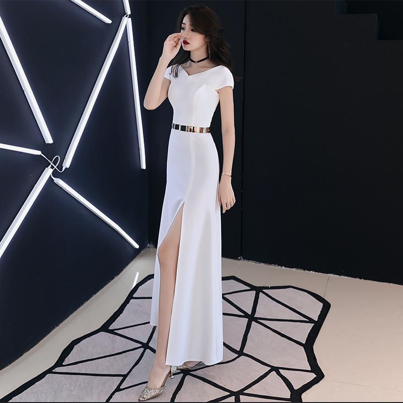 ドレス レディース 白 イブニングドレス ロング丈 パーティー フォーマル エレガント 上品 高級感 結婚式 披露宴 二次会 謝恩会 演奏会 袖なし Aライン｜おうち健康生活