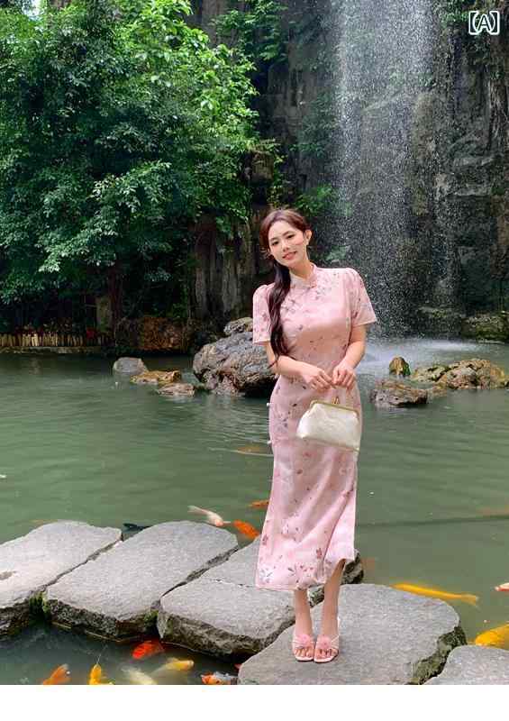 大きめサイズ レディース おしゃれ ファッション 婦人服 チャイナ風 半袖 チャイナ ドレス ドレス