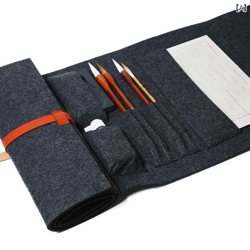 楽天市場】書道 筆入れ ペン カーテン ブラシ 刺繍 ハード ロール 