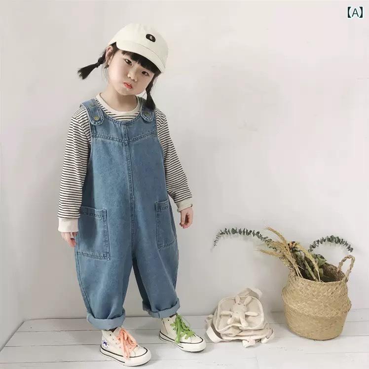 デニム オーバーオール ベビー キッズ サロペット 子供服 男の子 女の子 韓国 カジュアル ジャンプ スーツ 水