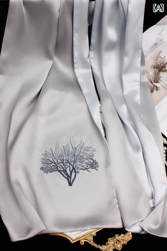 ストール 花柄 刺繍 レディース メンズ スカーフ ショール ロング 中国風 レトロ ギフト グレー ベージュ ネイビー｜おうち健康生活