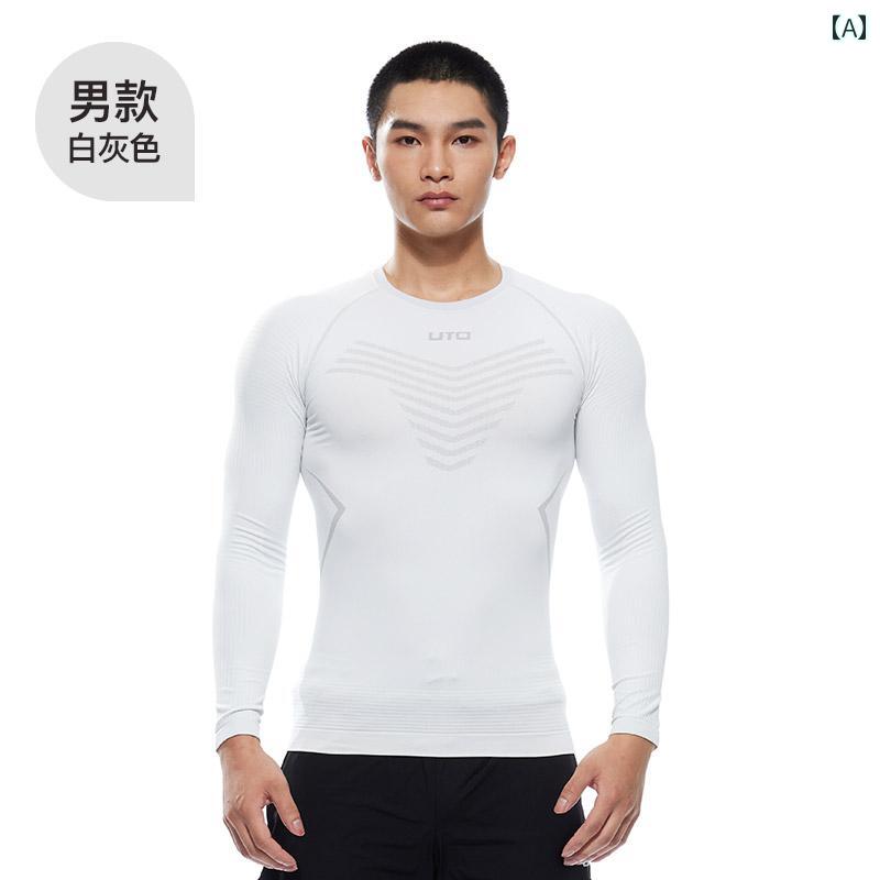 Tシャツ メンズ レディース 長袖 トップス トレーニング ジム フィットネス スポーツ コンプレッション 吸汗 速乾 ストレッチ タイト フィット ホワイト ブラック ブルー