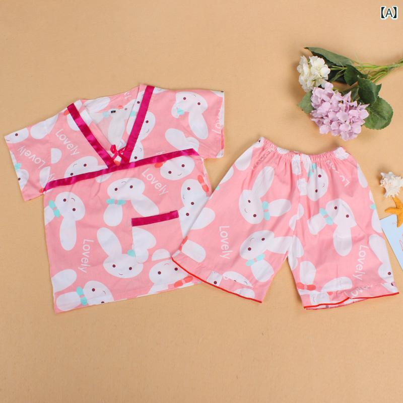 サウナ服 パジャマ ルームウェア キッズ 男の子 女の子 子供 コットン かわいい 入浴 星 ウサギ クマ パンダ ピンク ブルー ホワイト