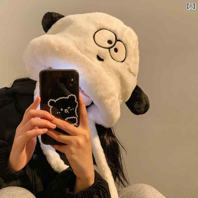 帽子 レディース メンズ かわいい おしゃれ 犬 秋冬 暖かい 大きめサイズ カップル ホワイト
